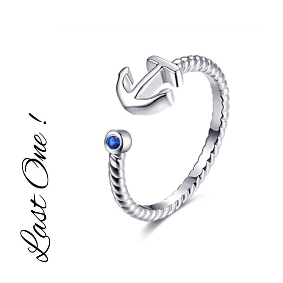 Jewelry - Anchor & Blue CZ Ring